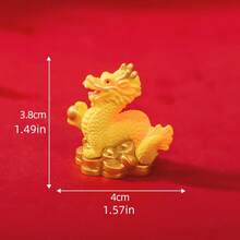 4pcs Năm mới Rồng Đồ trang trí , Creative Cung hoàng đạo Vàng Rồng Búp bê DIY Đồ trang trí , Ô tô/xe hơi Bàn làm việc Rồng Đồ trang trí , Vàng Rồng Đồ trang trí , Rồng Năm mới Trang trí , Lễ hội mùa Xuân Trang trí , Âm lịch Mới Đồ trang trí - Vàng - Xem 5