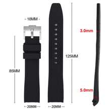 彎曲末端矽膠手錶錶帶弧形橡膠錶帶,適用於seiko和citizen手錶弧形矽膠錶帶,適合20mm和22mm手鐲 - 灰色 - 查看 4