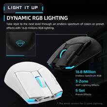 Machenike M7 Pro Ratón Gaming Inalámbrico Negro Paw3395 26000dpi 74g Rgb Interruptor Programable Recargable Para Portátil Pc - Negro - Ver 6