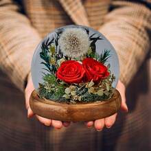 1pc Eternal Rose Glass Dome Ball As Valentine's Day Gift For Family And Friends - Red - View 5