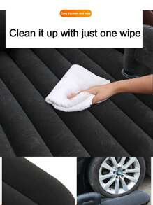 1 Pieza Cama Inflable Plegable Para Automóvil, Colchón Inflable De Automóvil Con Terciopelo, Cama Inflable Para Viajar En Automóvil - Negro - Ver 5