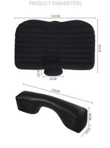 1 Pieza Cama Inflable Plegable Para Automóvil, Colchón Inflable De Automóvil Con Terciopelo, Cama Inflable Para Viajar En Automóvil - Negro - Ver 4