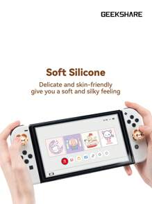 GeekShare Geeshare 4入組烤面包熊矽膠拇指按鍵套和搖桿套,適用於switch/oled/switch Lite - 彩色 - 查看 7