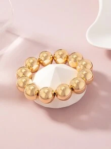 1pc Fashionable Minimalist Personalized Metallic Cool Style & Buddhist Style Ccb Beaded Bracelet - Beaded Bracelet - View 13