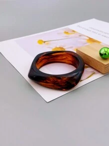 1 Pieza Brazalete De Acrílico Exagerado Con Patrón De Mármol De Estilo Europeo Y Americano Adecuado Para Usar Diariamente En Mujeres Y En Fiestas De Baile