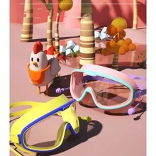 1 szt Dla dzieci Duży Rama Okulary pływackie , Wodoodporny , Przeciw mgielny , Ochrona UV , Odpowiedni Dla Basen pływacki , Woda Odtwórz , Plaża , Surfing , Nurkowanie , Wykonano Z Silikon