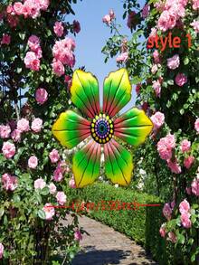 一款新型家居裝飾禮品 - 鐵質花卉牆飾,適用於室內和室外裝飾,具有多種時尚設計。 - 彩色 - 查看 2