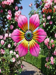 一款新型家居裝飾禮品 - 鐵質花卉牆飾,適用於室內和室外裝飾,具有多種時尚設計。 - 彩色 - 查看 4