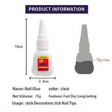 1組401專為塑膠指甲而設的美甲膠,透明無痕大力水晶膠,用於美甲貼片和美甲手工藝術的美甲膠 - 粉色 - 查看 3