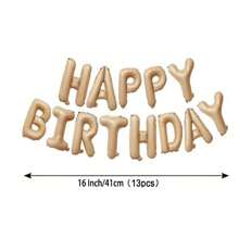 16 英寸生日快乐气球焦糖色铝箔字母气球套装适用于生日装饰儿童派对用品，返校情人节 - 3 - 查看 2
