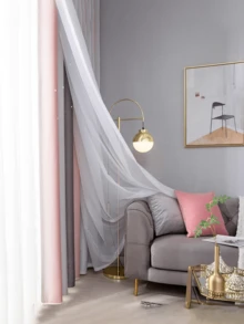 2pc Star Curtains,Bedroom Curtains With 2 Panels Colorful Double Layer Draperie Gradient Rainbow Blackout Curtains Bedroom Living Room Darkening Striped Double Layer Star Cut Home Decor Window Curtains With Gradient Eyelets, Anti-Cold, Blackout Star Curtains For Living Room, Decoration, Soundproofing, Thermal Insulation (100x130cm) - Grey - View 3