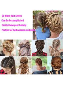兒童髮辮工具4入組 - 輕鬆髮捲器,髮夾,髮辮工具 - 適合做簡單,雙層,扭曲,包裹馬尾,側邊馬尾款式 - 小女孩適用 - 彩色 - 查看 4