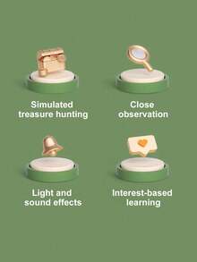 兒童戶外探索玩具金屬探測器（不含電池）伸縮科學啟蒙益智實驗野外探險玩具自然生態觀察尋寶玩具禮品套裝 - 淺綠色 - 查看 6
