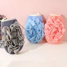 1pc Double-Sided Thickened Fiber & Pe Exfoliating Bath Towel, Scrub Mitt For Men And Women - Dark Grey - View 2