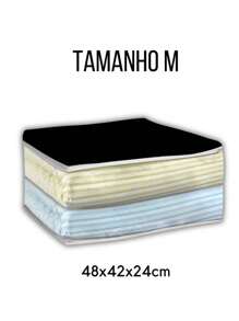 Organizador de Guarda Roupa Closet Maleiro com Zíper e Visor Transparente Guardar Roupa de Cama Edredom Tamanho M - Transparente - Visão 2