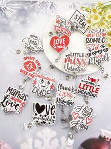 1pc Cute English Letter Lanyard For Work Id Card, Nurse Badge, Bus Pass, Keychain - Multicolor - View 1