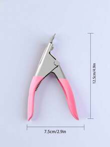 Professional Nail Clippers For Acrylic And False Nails - Straight Edge Manicure Cutter With Guillotine Cutting Edge - Pink - View 2