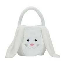 1 pezzo Cestino portaoggetti a forma di coniglio, grande capacità, borsa portatile a forma di coniglio in peluche, borsetta per Pasqua, cestino per caramelle, accessori per la casa