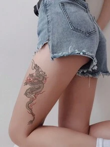 STARTTOOS 1 Pieza Tatuaje Temporal Completo Del Modelo De Dragón De Estilo Chino En Negro Para Brazo, Pecho, Abdomen Y Espalda - Negro - Ver 5