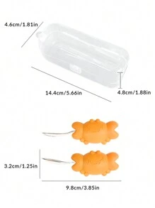 2入組蟹形嬰兒兒童便攜餐具套裝,不含bpa、不含pvc,安全304不銹鋼和矽膠物料,可清洗刀具套裝,適用於戶外旅行日常使用 - 芥末黃 - 查看 7
