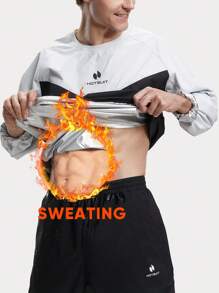 HOTSUIT 桑拿服男士運動衣抗汗健身訓練桑拿運動服套裝運動服,健身服男士 - 白色 - 查看 1