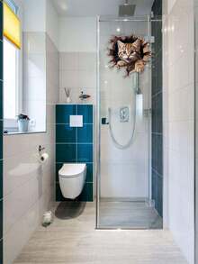 1張3d模擬貓貼紙,防水,可愛動物貼紙,可愛貓貼紙（顏色可能略有不同） - 棕色 - 查看 6