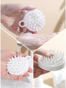 1入組矽膠毛刷按摩洗髮水,頭皮護理及清潔工具,適用於乾/濕髮 - 彩色 - 查看 8