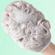 1pc Double-Sided Thickened Fiber & Pe Exfoliating Bath Towel, Scrub Mitt For Men And Women - Dark Grey - View 6