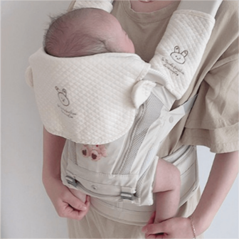 Ins嬰兒背帶吸嘴墊胸部咬咬墊肩帶腰帶配件咬咬圍兜