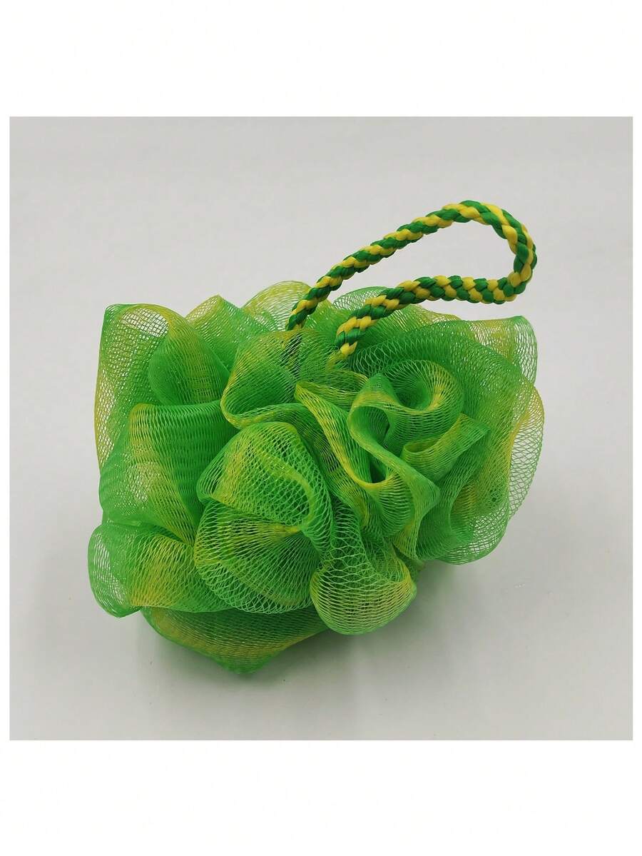 1 esponja / estropajo de baño, verde, 25g, tamaño pequeño con cuerda de suspensión - Verde - Ver 1