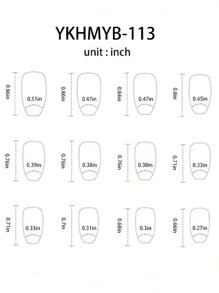 24入組/套中號棺材形假指甲,新年紅漸變設計美甲貼士,附果凍膠和指甲銼,適用於節慶美甲裝飾 - 紅色 - 查看 4