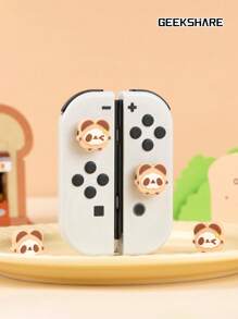 GeekShare Geeshare 4入組烤面包熊矽膠拇指按鍵套和搖桿套,適用於switch/oled/switch Lite - 彩色 - 查看 3
