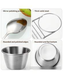 Mosodo Mexican Restaurant Stainless Steel Pancake Rack Taco Holder Pizza Display Stand Spring Roll Food Rack Kitchen ToolsTacoHolderStand Double Cup Food Rack - Silver - View 8