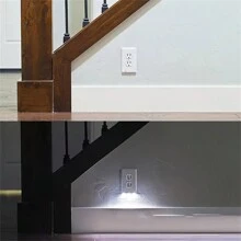 1入裝雙插座電源插座插座板,帶有led夜燈 - 自動開/關感應器 - 取代插入夜燈,led夜燈內置電源插座牆板 - 自動打開/關閉夜燈 - 白色 - 查看 5