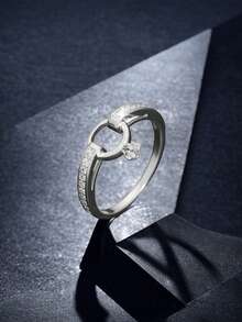 1件時尚簡約設計的鑽石形立方氧化鋯女戒,情人、紀念日、婚禮和其他特殊場合的完美禮物 - 1392 - 查看 14