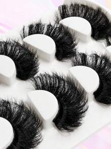 Asiteo 4 Pairs 9D Faux Mink Lashes Fluffy Lash Soft Full Thick Wispy Eyelash Dramatic False Eyelashes Makeup - 黑色 - 查看 2