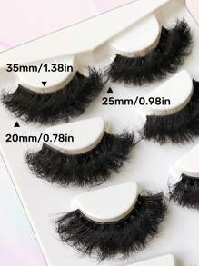 Asiteo 4 Pairs 9D Faux Mink Lashes Fluffy Lash Soft Full Thick Wispy Eyelash Dramatic False Eyelashes Makeup - 黑色 - 查看 3