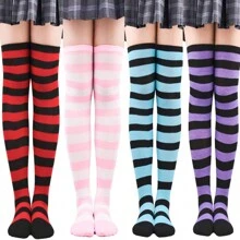 Women Over The Knee Socks - Red - View 3