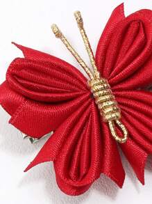 2pcs Children's Red Butterfly Hair Clips