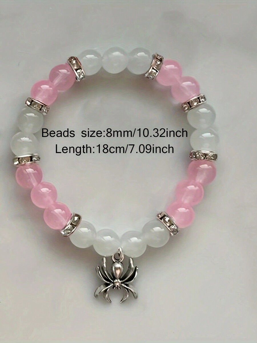 2pcs Fashionable Spider Matching Bracelet For Couples Friendship Relationship Distance Promise