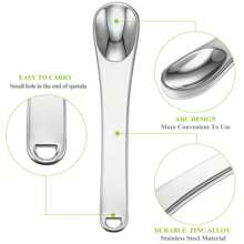 6pcs Mini Metal Skincare Spatulas, Reusable Facial Mask Applicator, Suitable For Cream, Mud, Clay Mask, Makeup Products - Silver - View 4