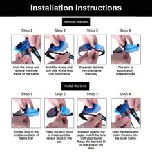 X-TIGER 偏光运动眼镜，男女皆宜 - 适合公路骑行、山地骑行、钓鱼和户外活动 - 眼镜 - 黑與白 - 查看 7