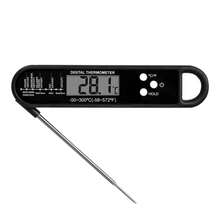 1 Pc Household Digital Display Folding Meat Thermometer Barbecue BBQ Kitchen Food Thermometer Baking BBQ Tools - Black - View 6