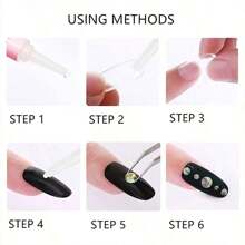 1 Conjunto 2g De Cola De Unhas Para Unhas Acrílicas, Cola Clara Sem Limpeza De Strass Adesivo, Cola De Unhas Em Gel Pressionada Para Arte De Unhas Manicure