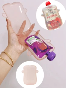 1 Pc Pink Squeeze Proof Flipping Box, Antisqueeze Puree Box ,Baby Feeding Tool, Translucent Squeeze-Proof Puree Box For Children To Eat Yogurt And Puree, Compatible With Most Fruit And Yogurt Bags On The Market, Squeeze Proof Flipping Box, Squeeze Proof Box PP Comfortable Grip Transparent Prevent Messes For Juices For Toddlers (Pink), Antisqueeze Puree Box, Transparent Comfortable Grip To Prevent Mess, Portable Baby Antisqueeze Flip Box For Juice - Pink - View 3