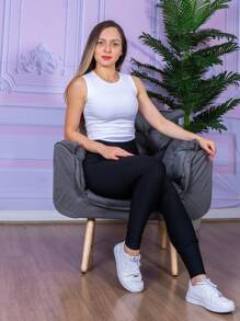 Women Sports Leggings - 鏽棕色 - 查看 6