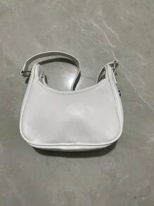 Y2K Cross Decor Underarm Bag Baddie Chain Shoulder Bag Pink Handbag - White - View 3