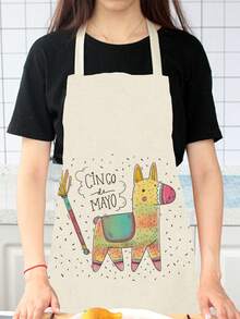 1 Miếng In Lanh Tạp dề - Hồng - Xem 5