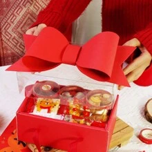 1 件，圣诞礼品包装盒蝴蝶结水果花盒透明 GfBxRoseFlwrBxFrsFlowerCakBox，小型企业用品，包装盒，婚礼装饰，婚礼，礼品盒，婚礼用品，婚礼宾客回礼，礼品盒，婚礼招待会装饰，圣诞节 - 彩色 - 查看 8