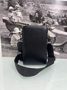 Baila Morena Bolsa feminina carteira pochete porta-celular porta-moeda pendurável tiracolo 3 divisórias alça transversal nylon ajustável - Prata - Visão 5